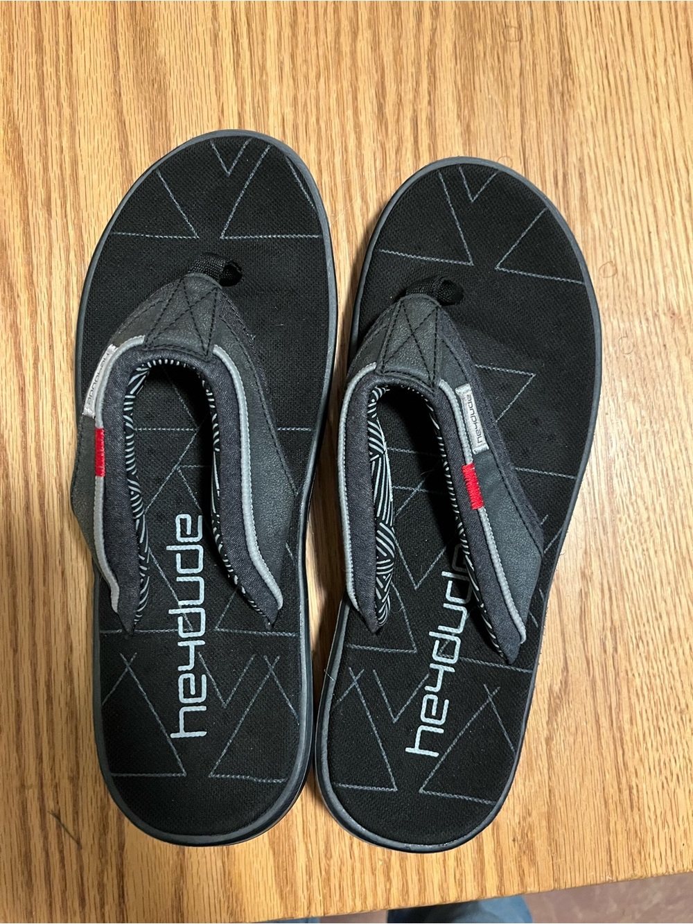 Sz 8 Hey Dude Sami Free Sandals Shoes Mens Black  Flip Flop Comfort Lightweight